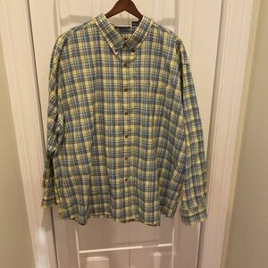 Michael Austin Button-Down Shirt in Blue and Yellow Size 3XL